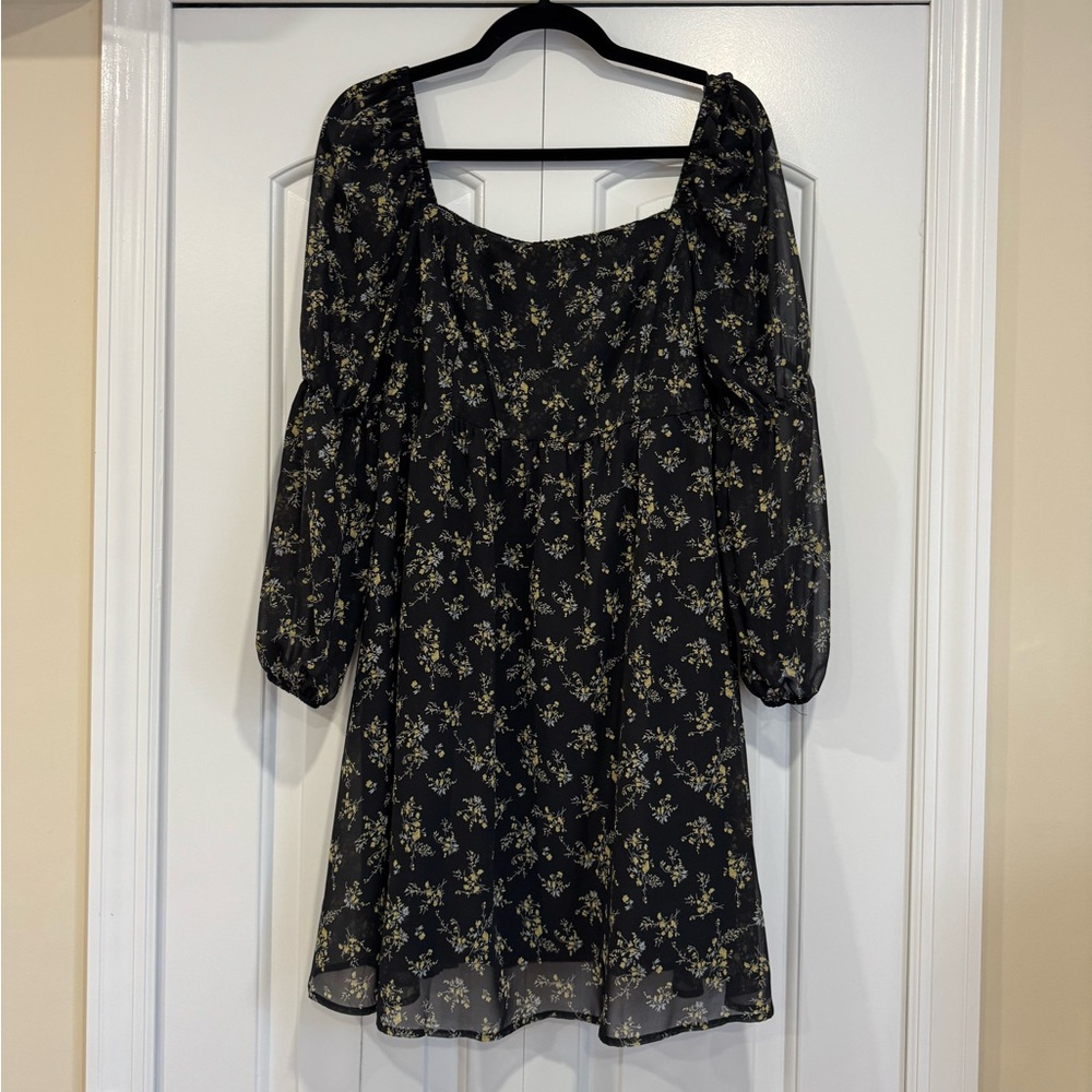 Floral Black Dress